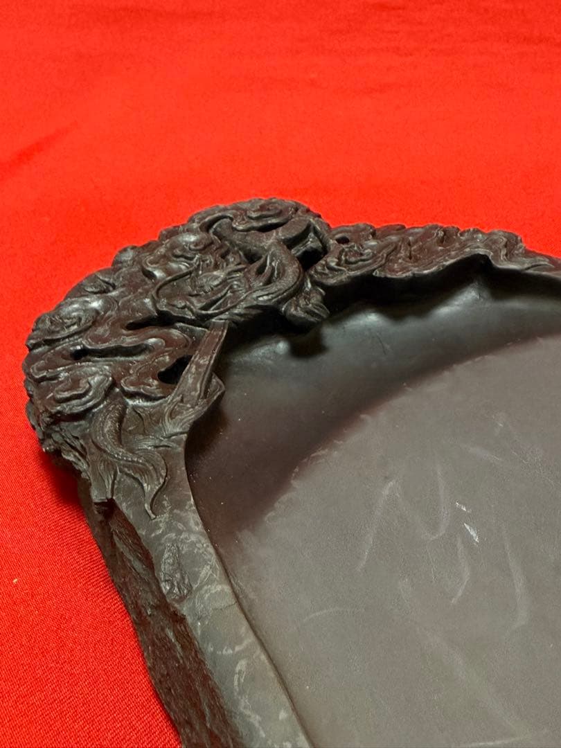 未使用 ★☆ 硯 端溪硯 箱付 雲龍鳳硯 端渓 彫硯 書道 書道具 中国