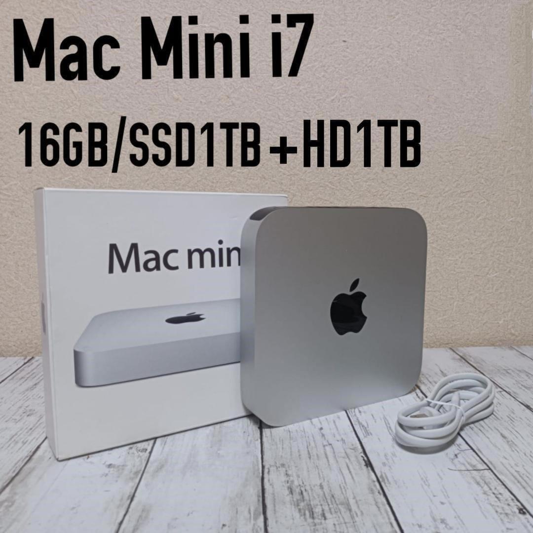 Macデスクトップ APPLE Mac mini i7/16GB/SSD1TB+HD1TB