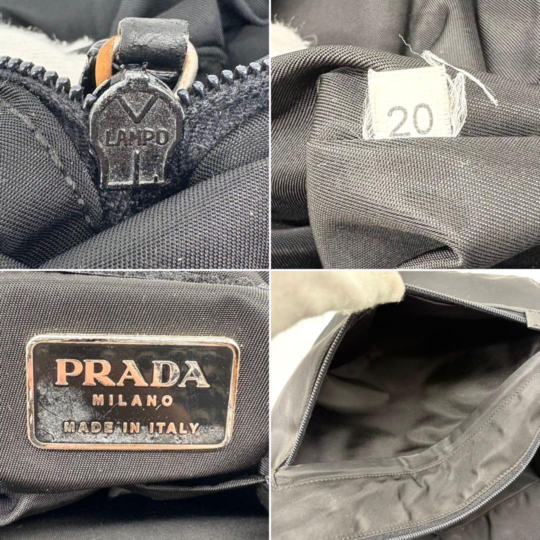 【極美品】PRADA トライアングル ボディバッグ v225 ナイロン ブラック