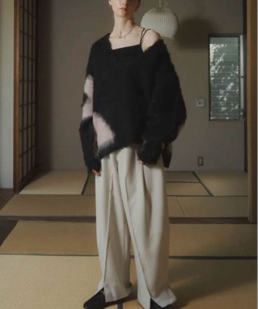 【knuth marf】Uneck knit pulloverニットプルオーバー