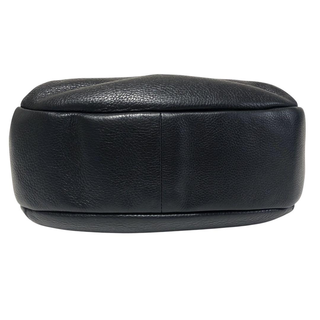 【極美品】HIROFU ヒロフ Hロゴ ショルダートート シボ革 黒