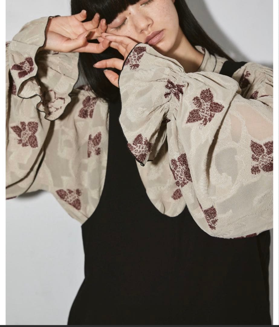 TODAYFULジャガードギャザーシャツ