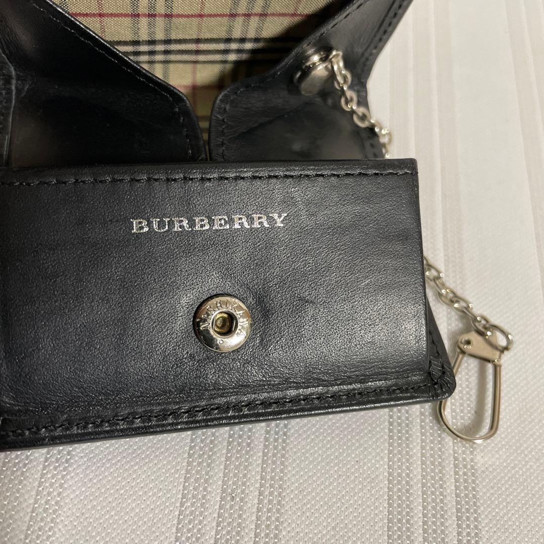 未使用品 バーバリー BURBERRY 小銭入れ ケース レザー ブラック