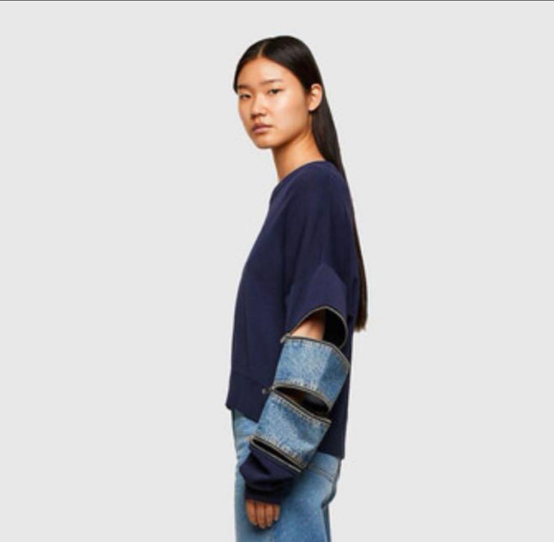 ディーゼル DIESEL ニットデニム切り替えジップディテール S