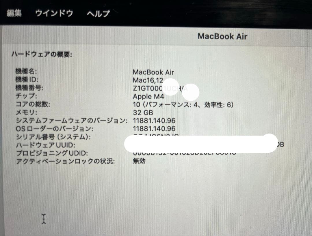MacBook Air M4 13インチ 32GB 1TB 英語配列 美品