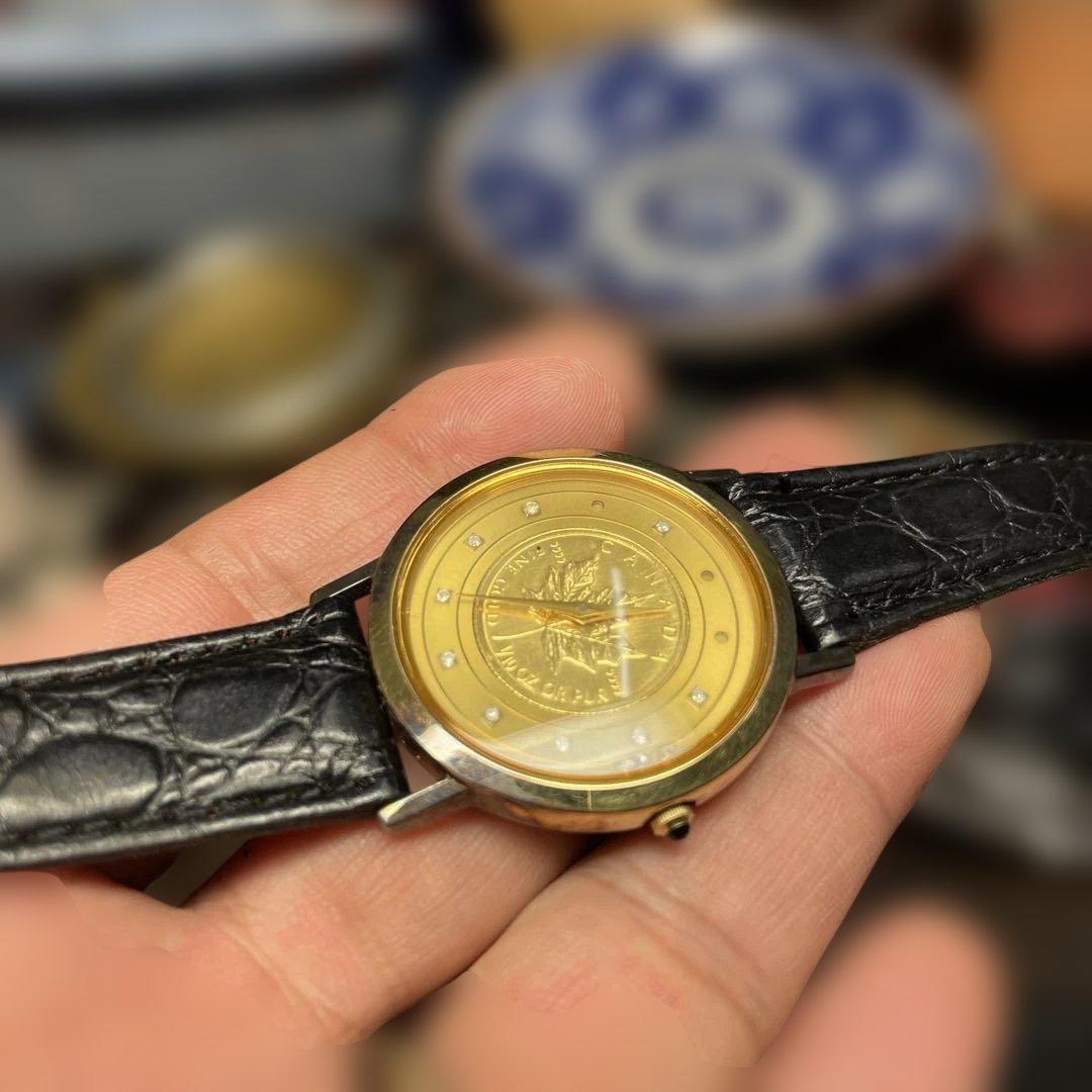 Klaeuseクロイゼ メープルリーフ 1/10オンス クォーツ 腕時計