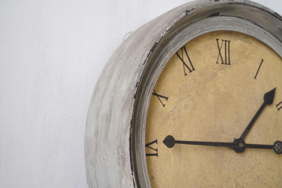 フランスアンティーク・お月様のような大きな掛時計 動作品・単3電池式 インテリア