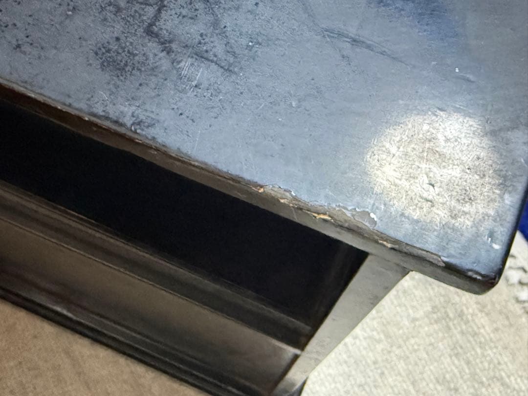 螺鈿付　山水人物図小箪笥　茶棚　送料込み260122