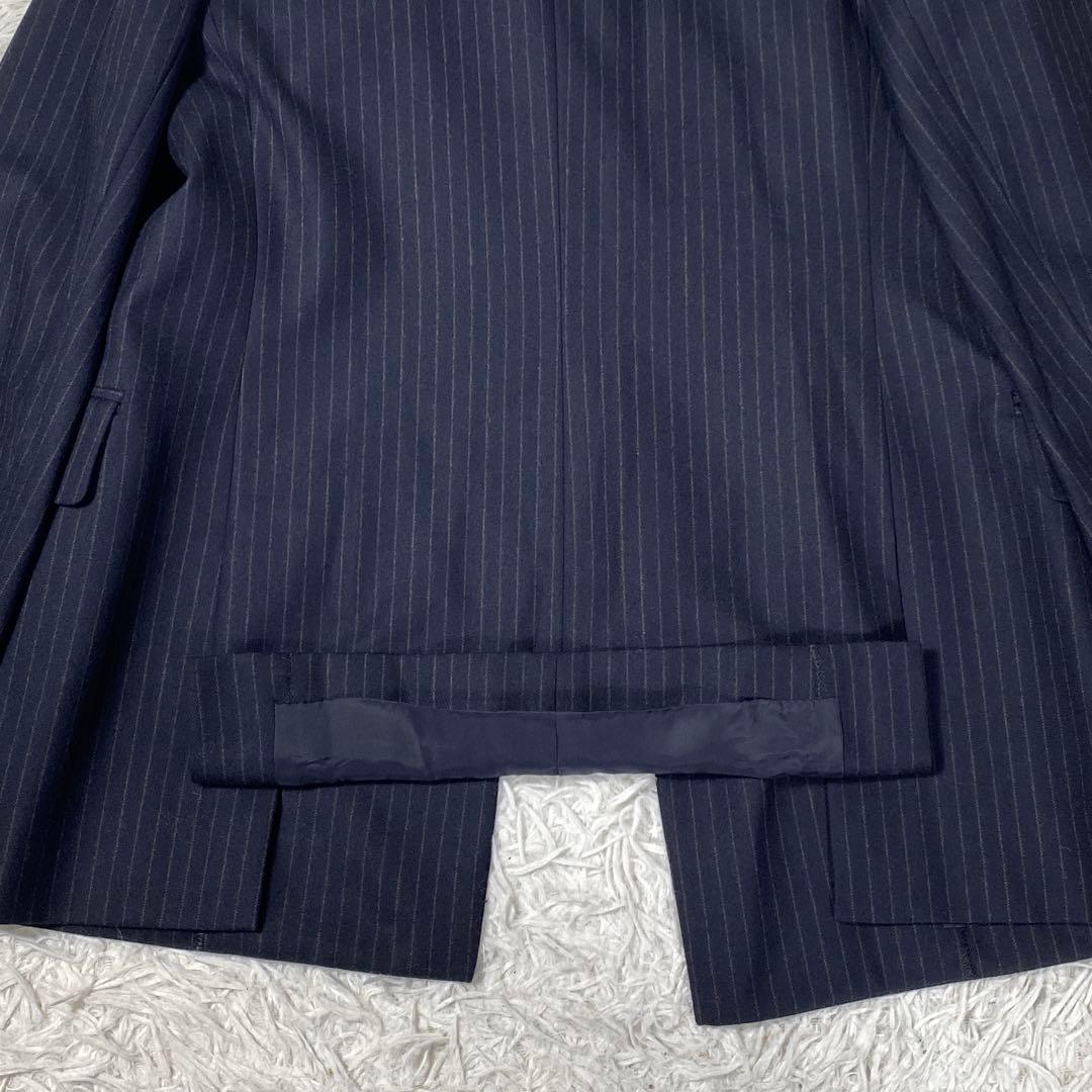 イヴサンローラン　ダブルジャケット　ネイビー　ストライプ　サイズ36(S)