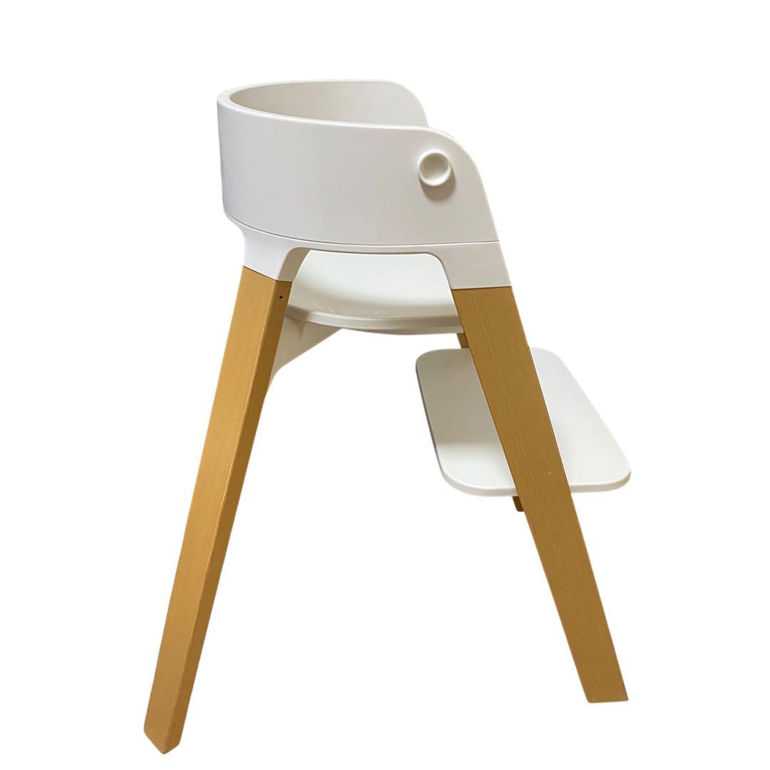 【良品】STOKKE ステップスチェア ホワイト/ナチュラル