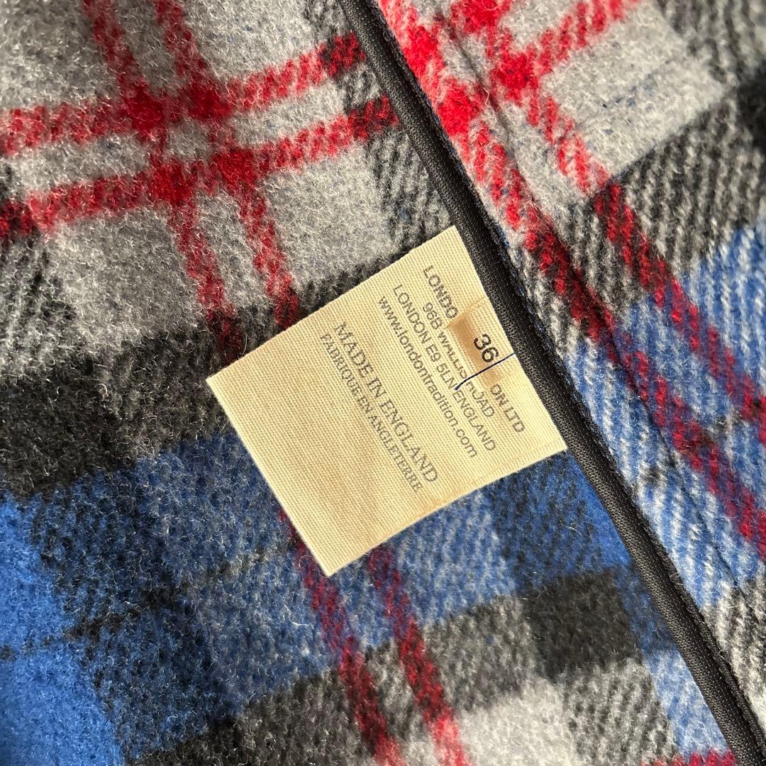 LONDON TRADITION ウール メルトン ダッフルコート ブルー 青