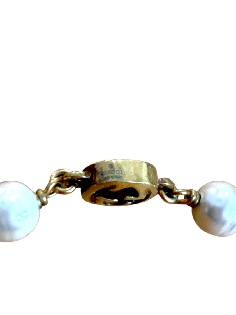 【T&T】GUCCI インターロッキングG フラワー パール ネックレス