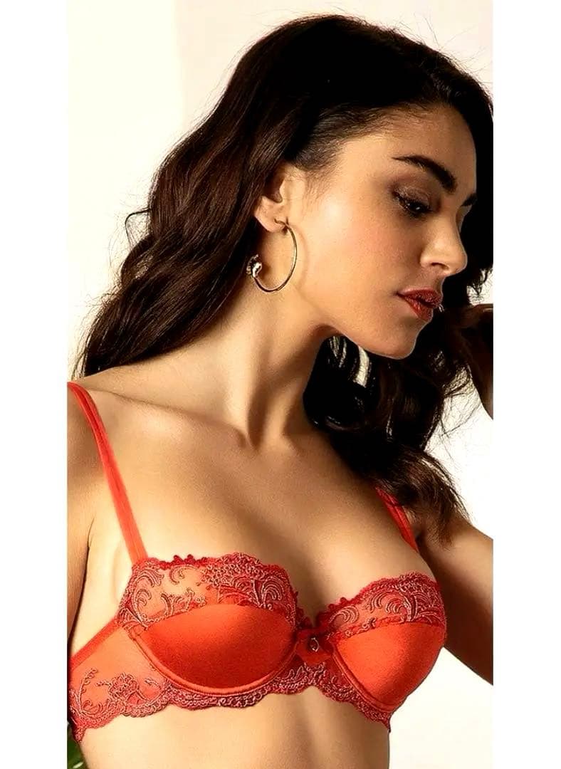 ⭐︎SOLDES⭐︎高級フランス♡リズシャルメル 艶やかオレンジ シルクランジェリー