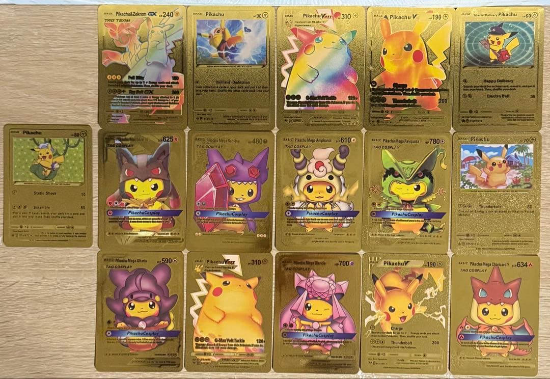 オークション 海外ポケカ ゴールド ピカチュウ のみ 16枚 まとめ売り