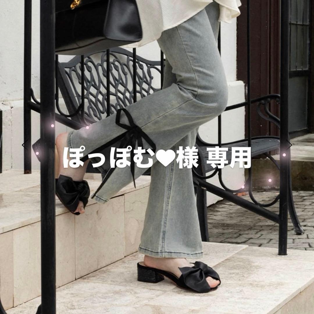 ぽっぽむ♥ 【RANCLIC】 デニムリボンパンツ Sサイズ