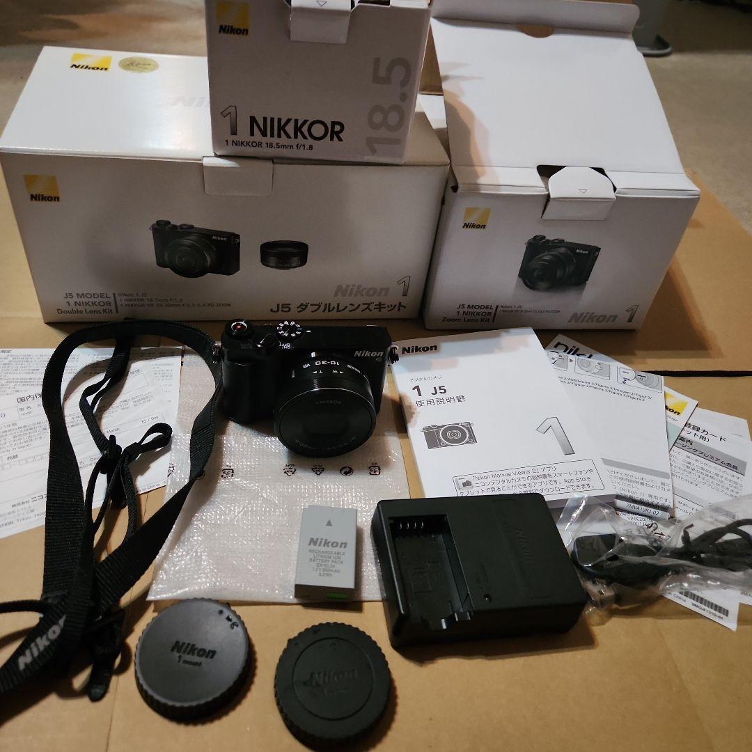 美品 NIKON J5 ダブルレンズキット ブラック 箱付き 欠品なし