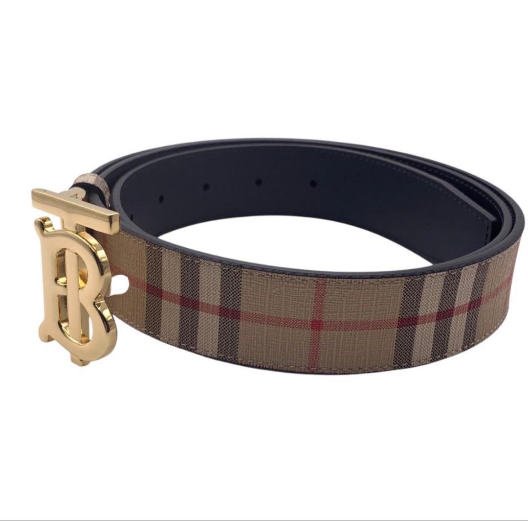 チェック柄 レザーベルト