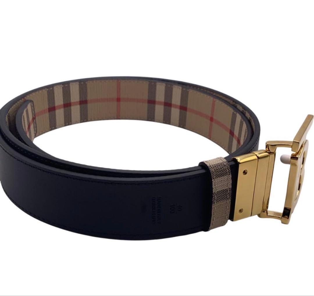 チェック柄 レザーベルト