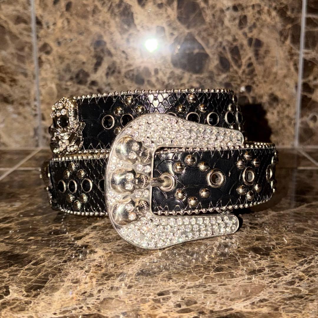 Hermetic Scull スカル スタッズベルト B.B.Simon クロコ