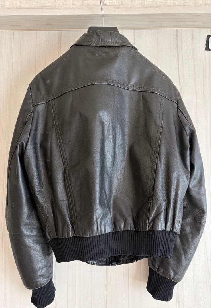 エディスリマン　UKヴィンテージ　リブレザージャケット　リブジャン