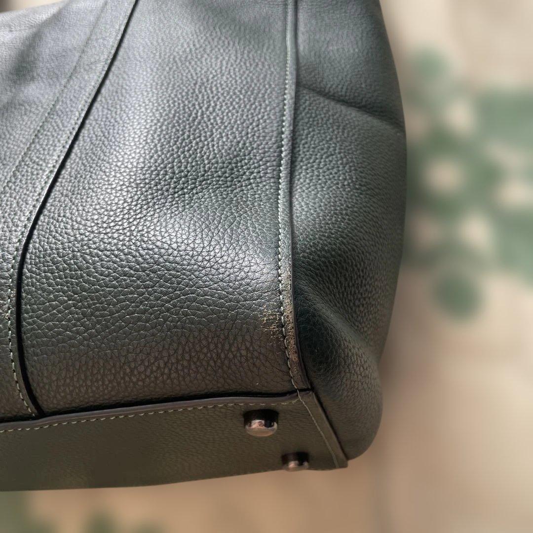 ア*丸様 COACH ダークグリーン トートバッグ