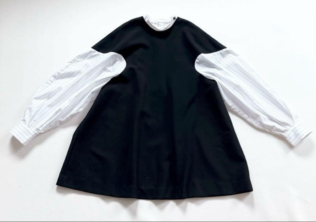 美品✨2023AW エンフォルド　ダブルクロス コンビプルオーバーシャツ38