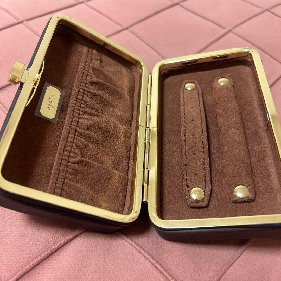 ダークブラウン レザー アクセサリーケース