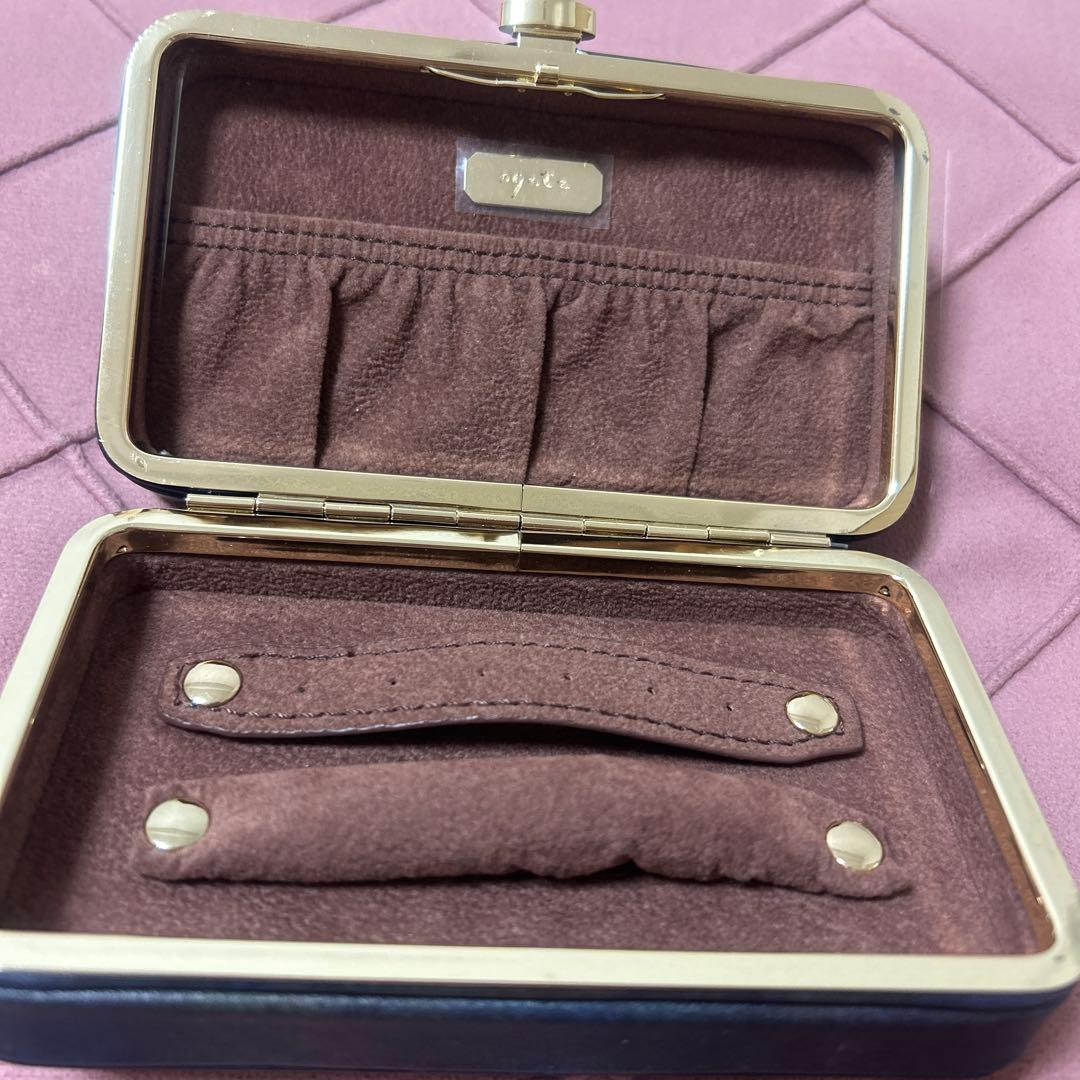 ダークブラウン レザー アクセサリーケース