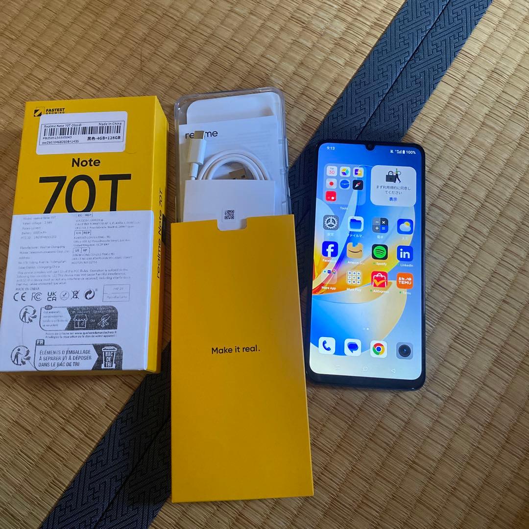 スマートフォン本体 realme Note 70T 4GB/128GB