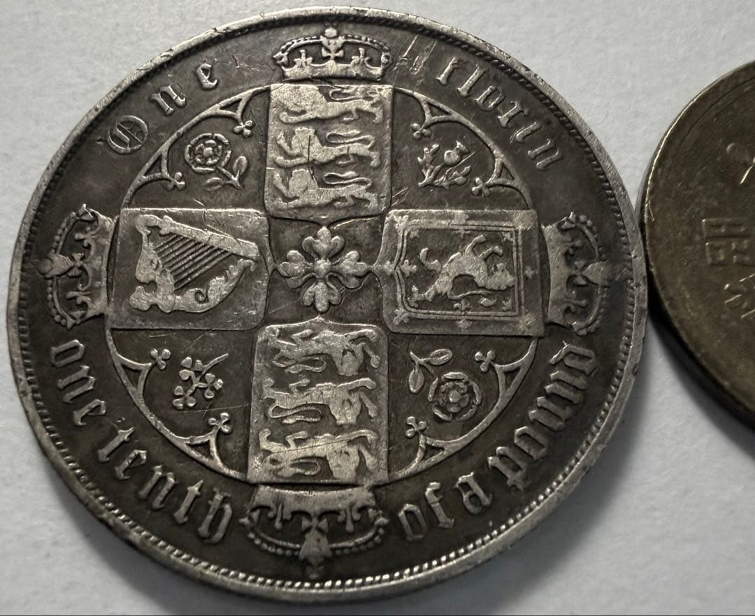 イ*レ様 1880年英国　ゴシックフローリン銀貨ヴィクトリア女王(mdccclx