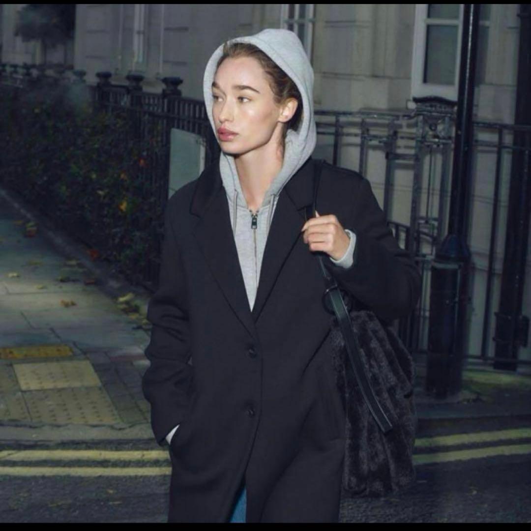 完売品 ZARA デタッチャブルフード コントラストコート　Sサイズ