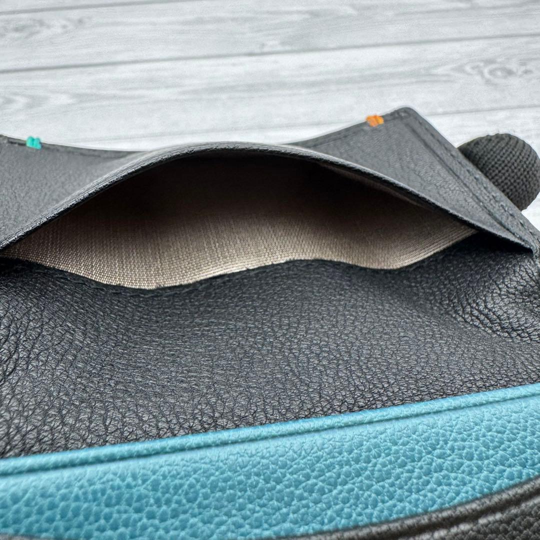 【未使用級】Paul Smith マルチストライプ　名刺入れ　レザー　ブラック