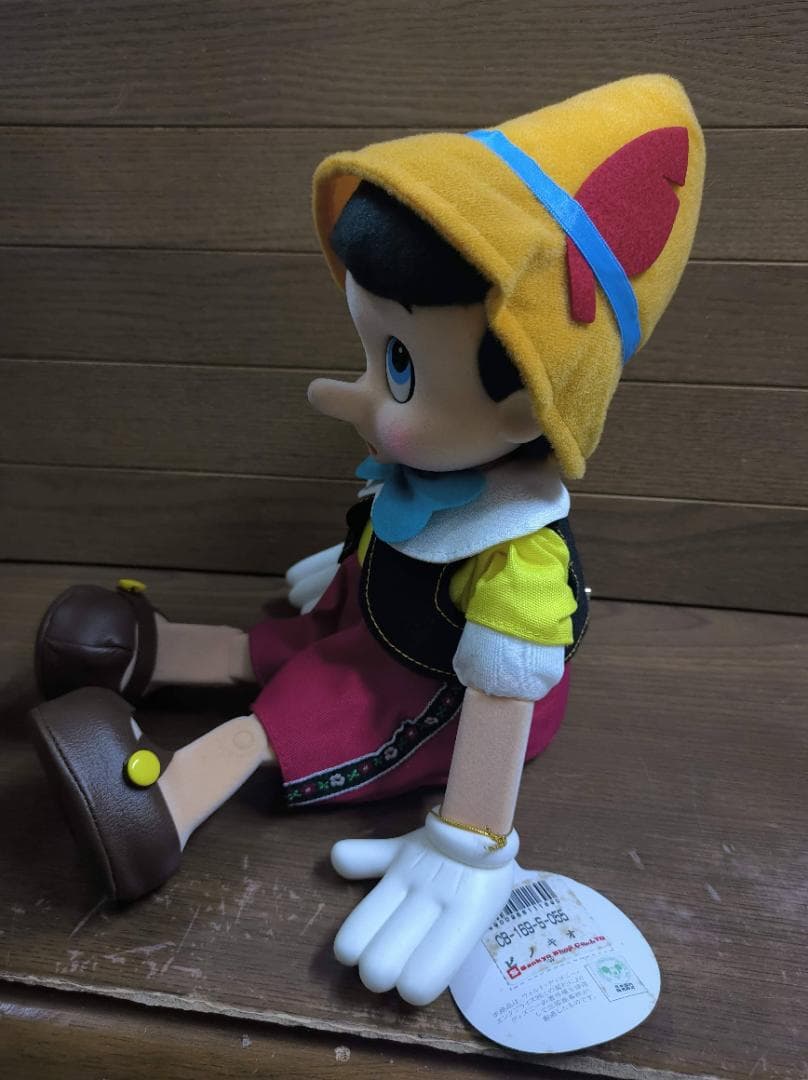 レトロ・紙タグ付 ディズニー ピノキオ オルゴール人形 [星に願いを] 日本製