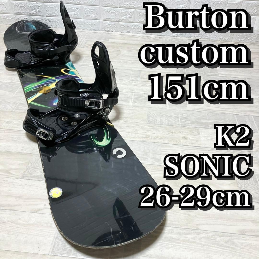 Burton custom 151cmメンズスノーボード　2点セット K2