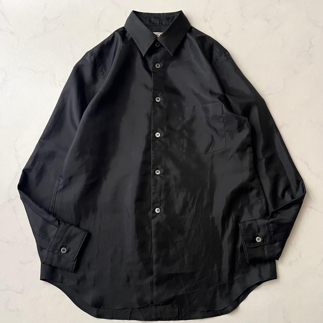 ほぼ未使用 コムデギャルソン AD2024 長袖シャツ ブラック 黒 XS