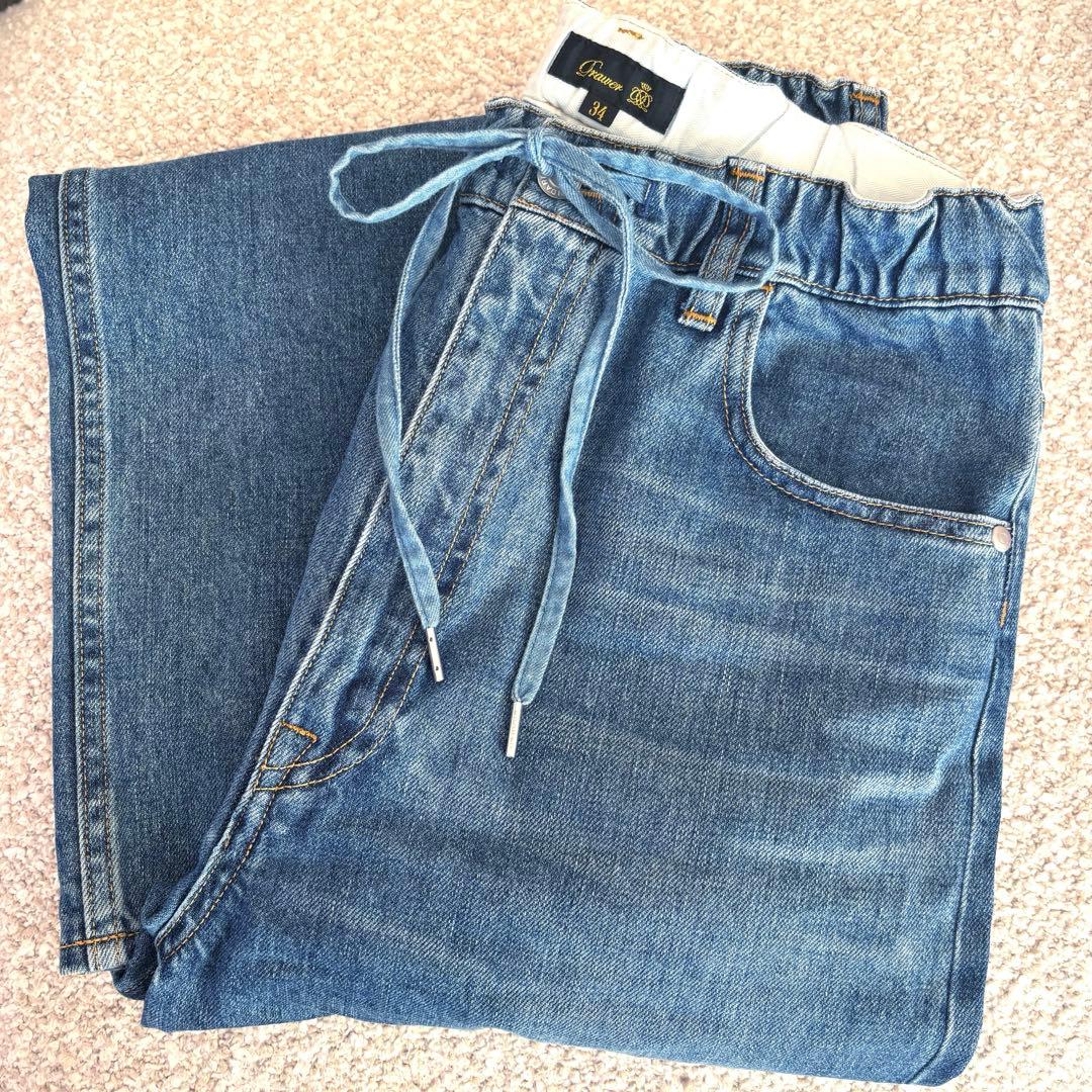 蛯原友里さん着用⭐︎Drawer ドゥロワー ドロスト　デニム　パンツ　34