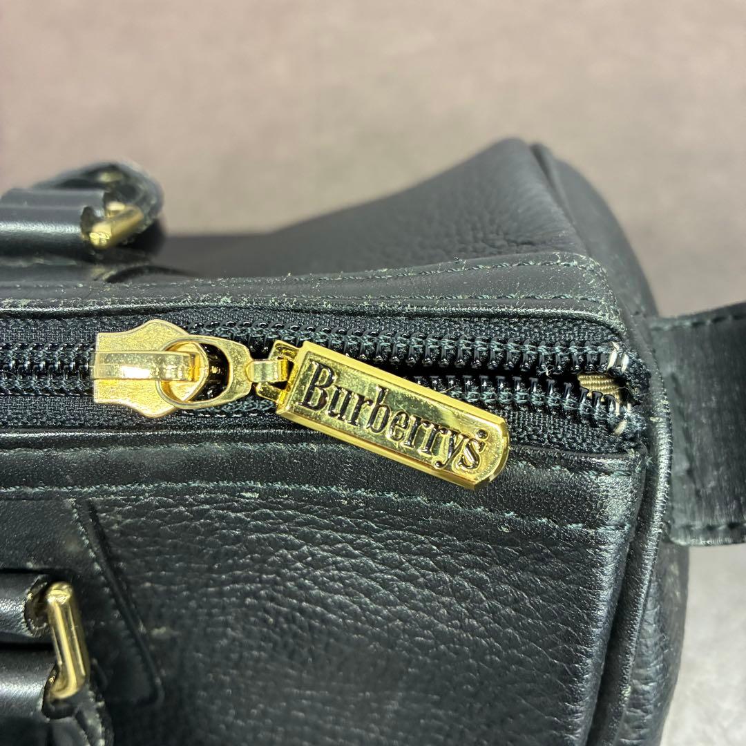 【鑑定済み】Burberry ミニボストンバッグ ブラック
