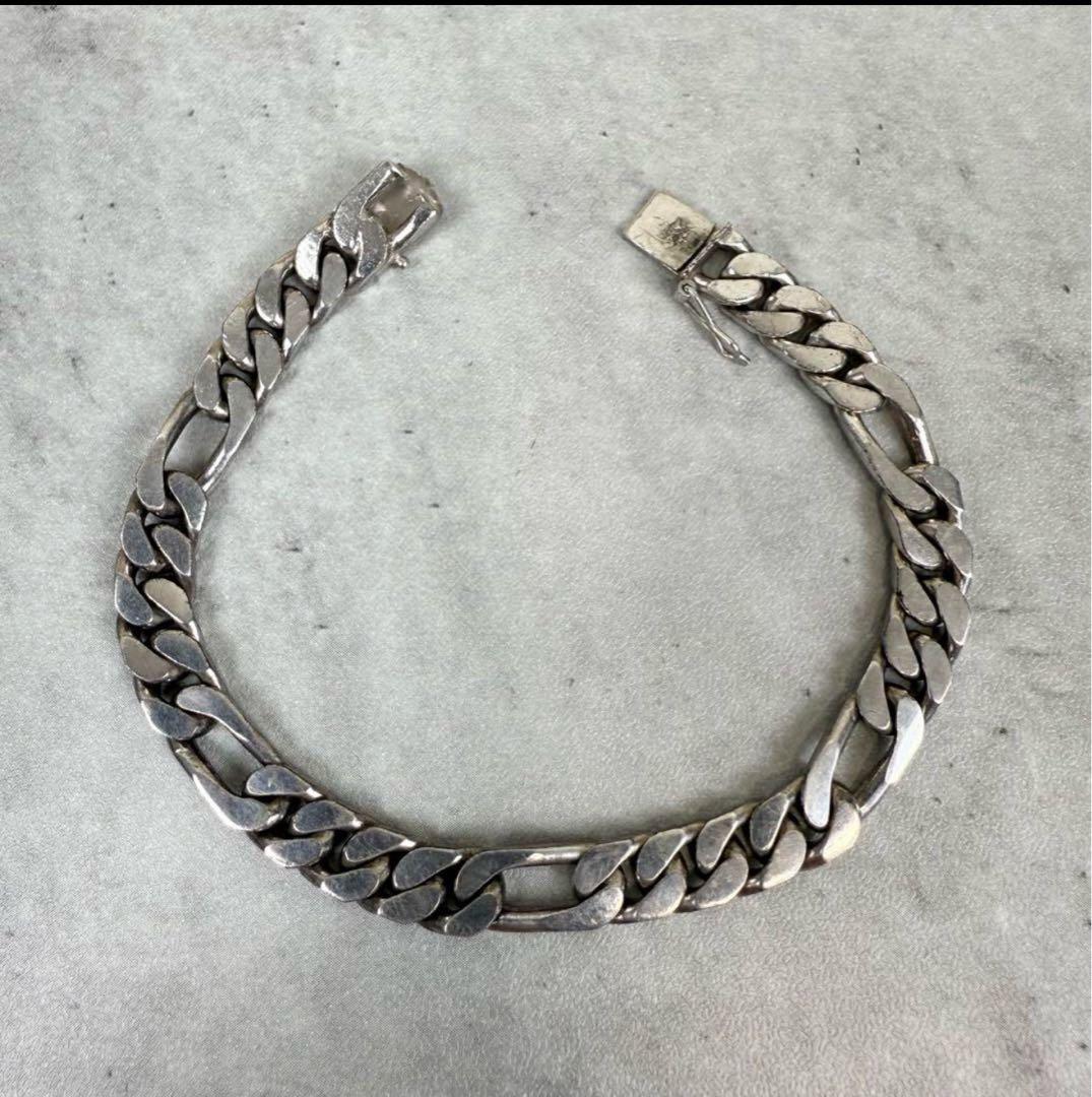 VINTAGE 999刻印 ヴィンテージ シルバー喜平チェーンブレスレット