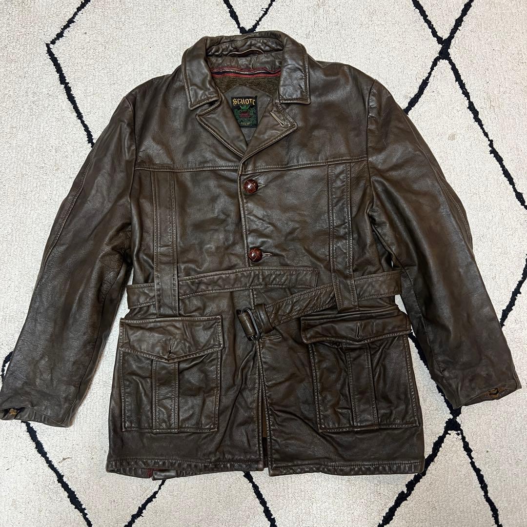 schott 60s 40 レザーコート カーコート ビンテージ ライダース