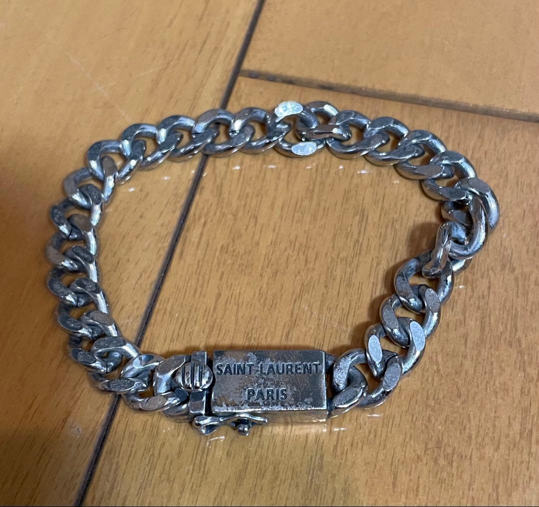 Saint Laurent Paris チェーンブレスレット シルバー 925
