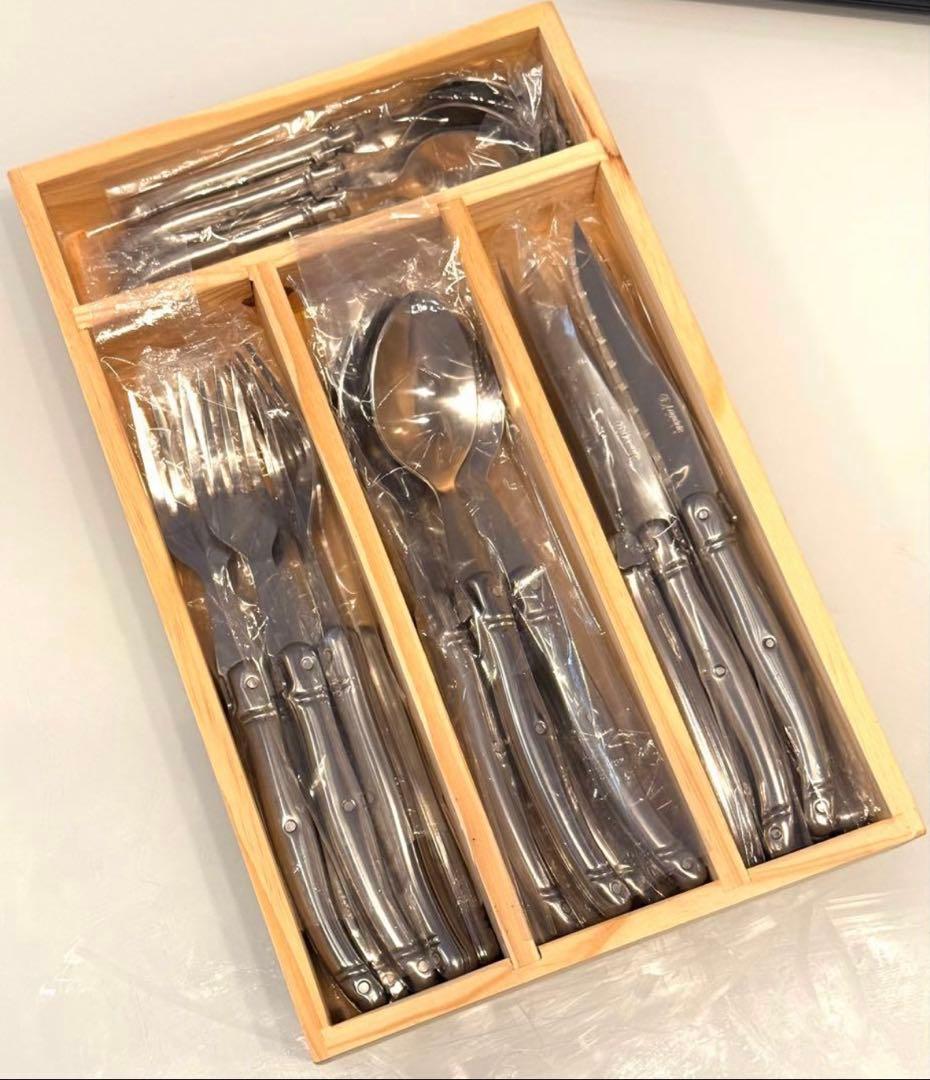 Laguiole elite カトラリーセット24本入シルバー　刻印入り5セット