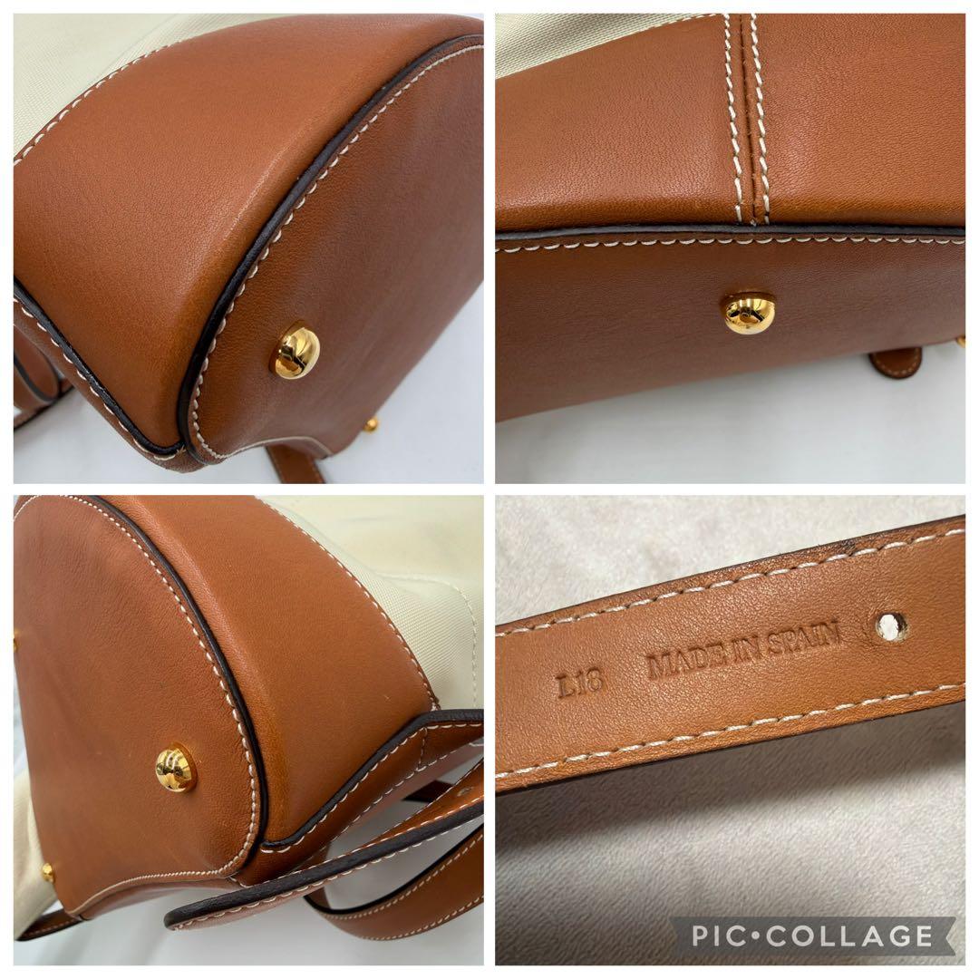 LOEWE ロエベ アントン キャンバス レザー リュック ポーチ付き