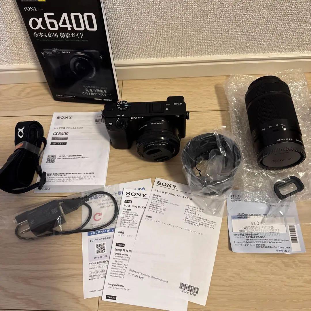 【クロ】Sony α6400 ダブルズームレンズキット　ブラック