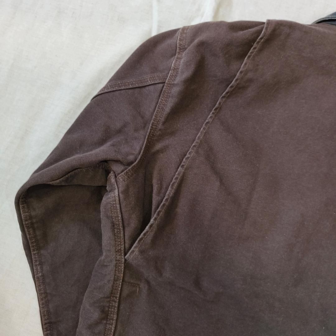 カーハート デトロイトジャケット ダークブラウン J97 DKB 企業ロゴ 刺繍