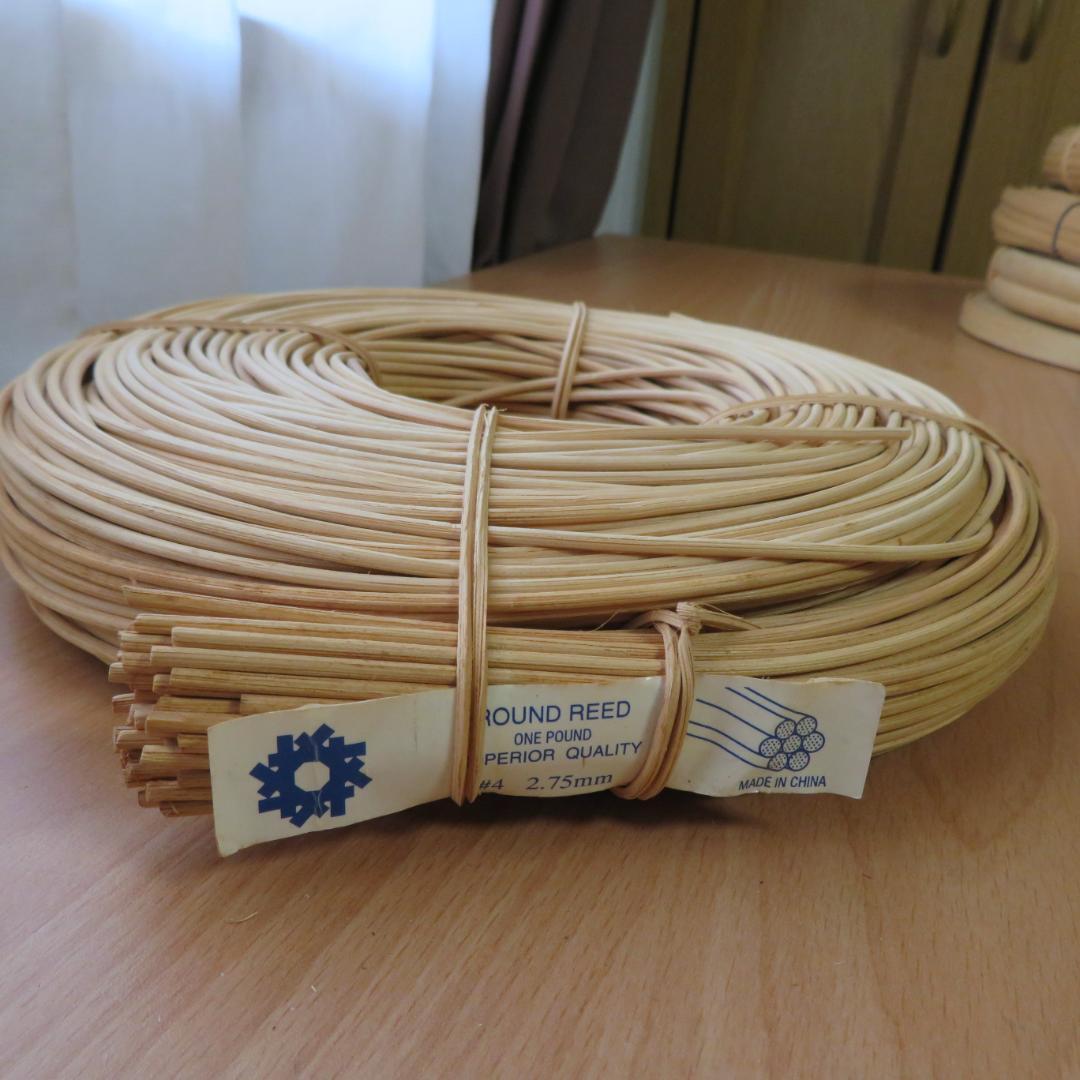 ハンドメイド　バスケット材料　リード　5点まとめて　約2,100g　木製　かご籠