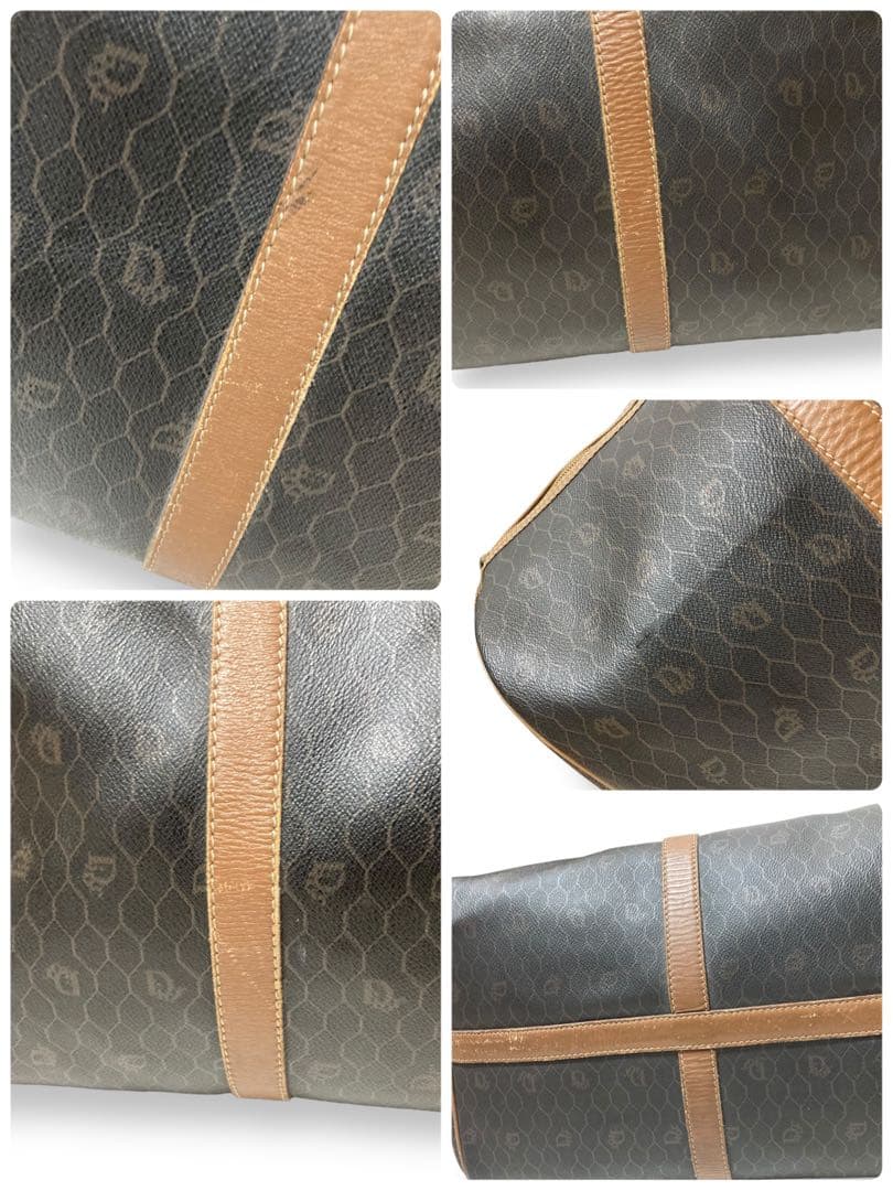 【良品】クリスチャンディオール　ボストンバッグ　　トロッター　ハニカム柄　PVC