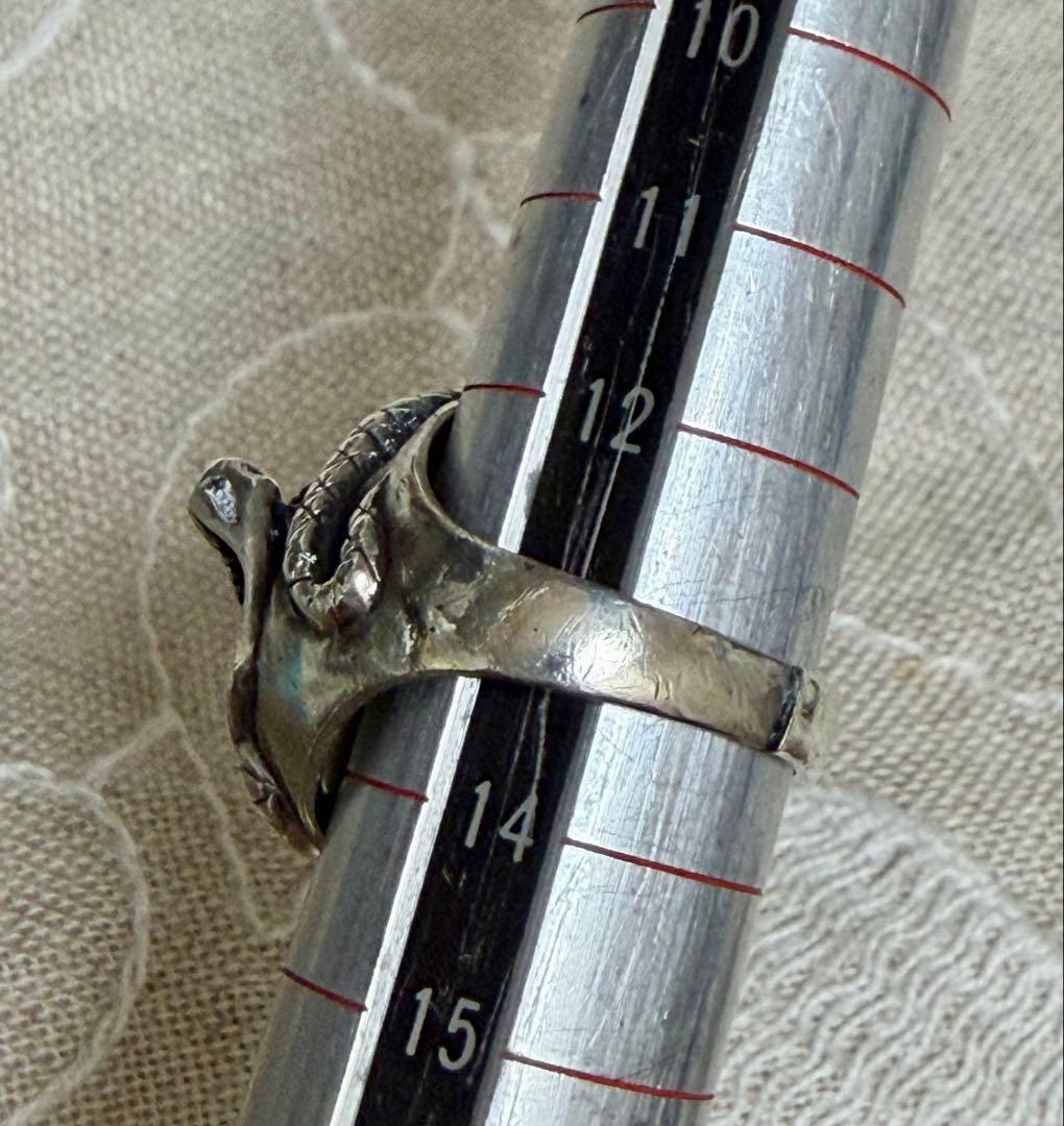 目玉リング　STERLING シルバー 13号　義眼　ブラウンカラー