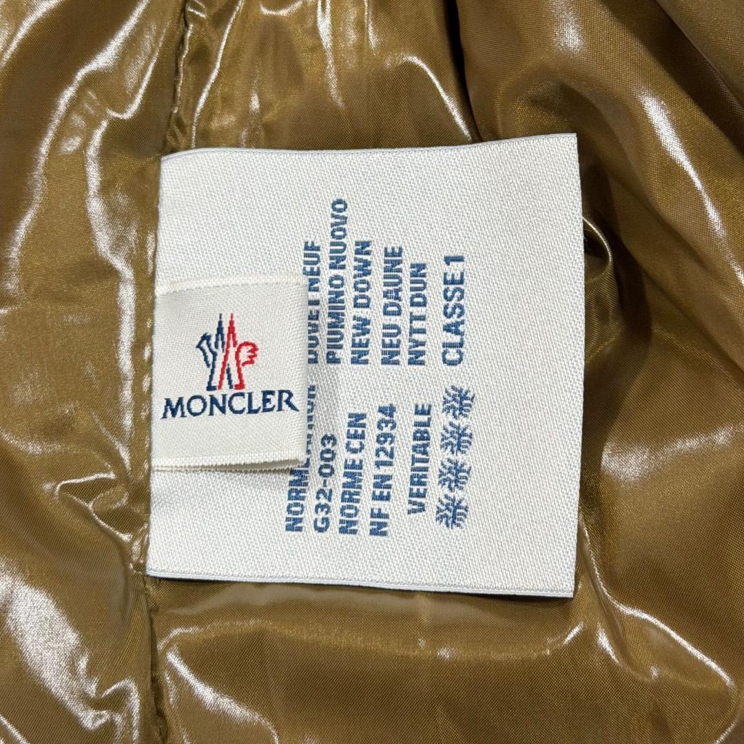 15507✨MONCLER ダウンベスト/0/ナイロン カーキ ワッペン
