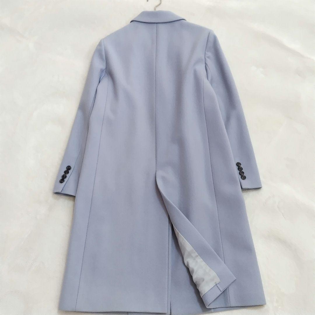 美品✨ANAYI アナイ メルトンチェスターコート サックス 水色 36