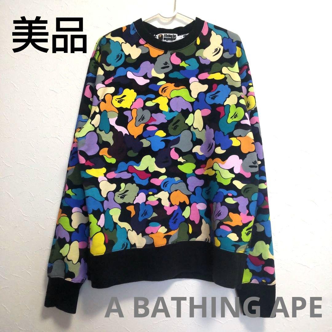 A BATHING APE■マルカモLサイズスウェットトレーナー長袖エイプ